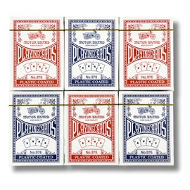 KaminoKa コート紙トランプ ポーカー ババ抜き 大富豪 (赤青混在 BIKE柄 6個セット)