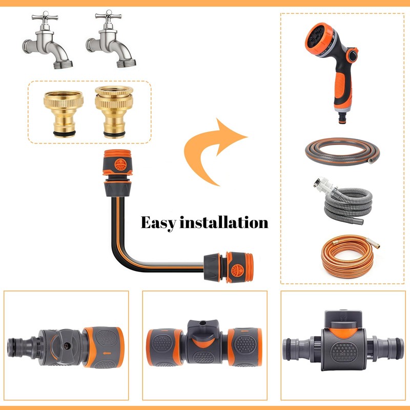 6Pack Quick Release Double Male Hose Connectors Shut Off Valve,4Pcs