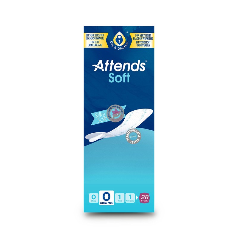 ATTENDS Soft 0 Ultra Mini, Hygiene-Einlagen,bei leichter Blasenschwäche, 28 St