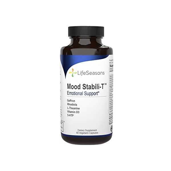 LifeSeasons - Mood Stabili-T - Positive Mood Booster - Enhanced Calmness and Happiness - Relaxed and Balanced Mind - Contains Rhodiola, Ginkgo Biloba and Vitamin D3 - 60 Capsules