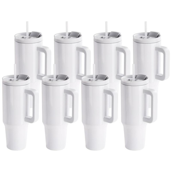 30 OZ Sublimation Tumblers with Removable Handle White Blanks Stainless