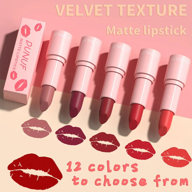 Dunuf 1pz Barra De Labios Mate Aterciopelado Duradero