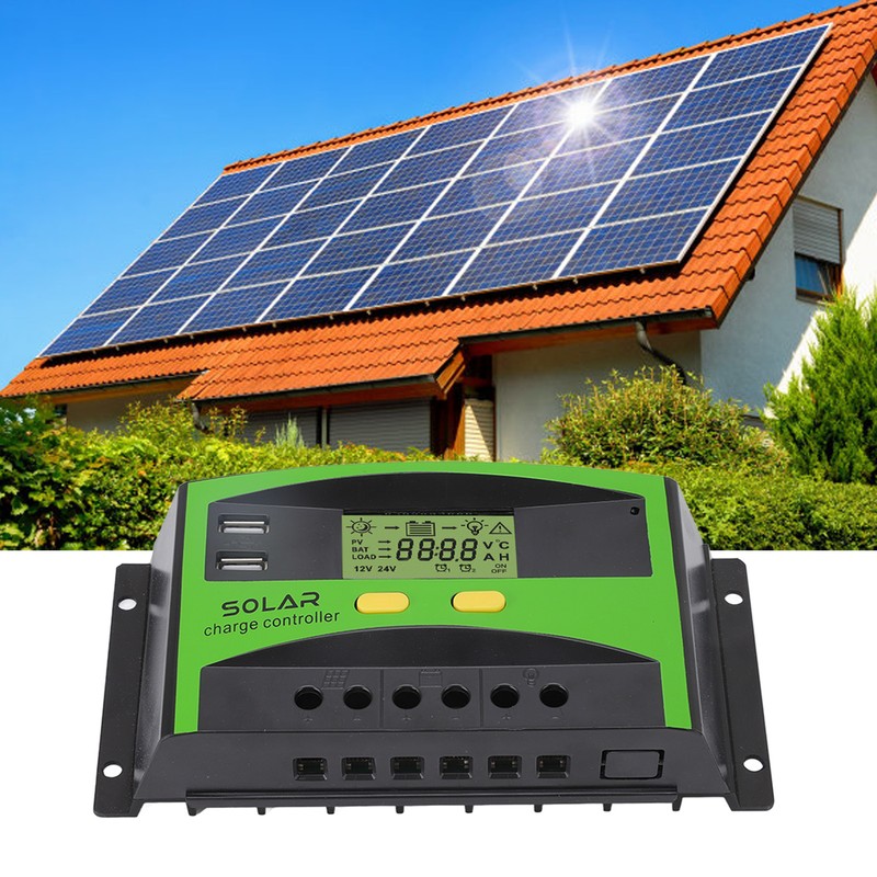 12V/24V PWM Solar Controller Dual USB Double Button Operation Solar