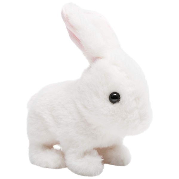 HollyHOME Plush Rabbit Easter Electronic Interactive Toy Jumping,Wiggle Ears,Mouth Moving Bunny Toy 7 Inches White Gifts for Kids