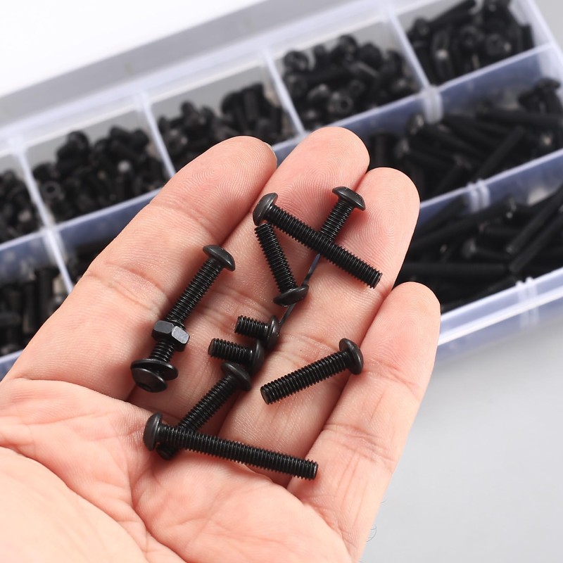 425 Piece M4 Screws Set, Allen Screws Nuts Set, Black