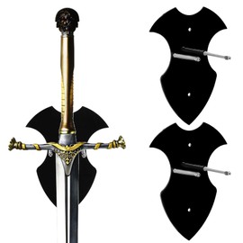 JOUTYFOR 2 Set 5.9*7.8 inch Sword Holder Wall Mounted Sword Rack Axe Holder Sword Hangers for Wall Sword Holder Display Axe Vertical Display and Decoration