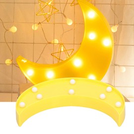 BORDSTRACT LED Moon-Shaped Light, Half Moon Marquee Sign, Children's Room, Night Light, Half Moon Lamp for Children, New Year Gift Decorations