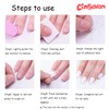 24pcs Short Press on Nails, Nude Blue Pink Cute Designed