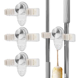 Bibabala Broom Hanger Mop Hanger, Wall Mount Mop Grippers for Bathroom, Kitchen, Laundry Room, Home Garden, Garage Storage and Organization Rack (Broom Hanger)