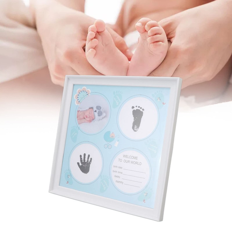 QANYEGN Baby Handprint Footprint Kit, Durable Plastic Density Board Frame,