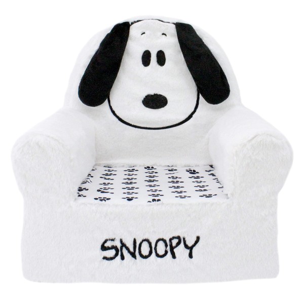 Animal Adventure | Peanuts | Snoopy | Soft Plush Children's Character Chair for Relaxing, White