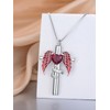 Flpruy Angel Wing Cremation Necklace for Ashes Sterling Silver Cross