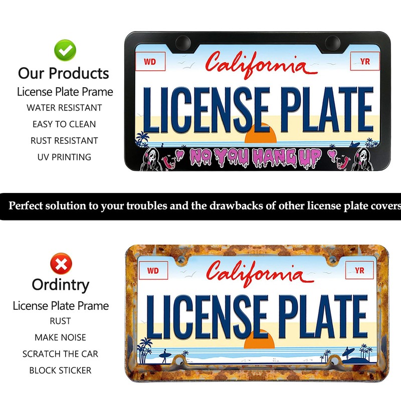 Scream Ghost Skull Face License Plate Frames - 2 Pack