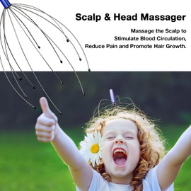 HOFASON Head Scratcher Stocking Stuffers for Adults Women Men Teen Girls Boys, 4pcs Head Massager Scalp, Funny White Elephant Gifts, Christmas Bulk Gifts for Mom Dad Him Her Birthday Gift Prizes