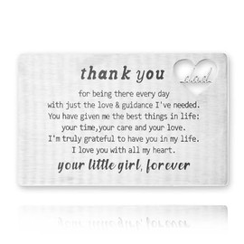 Sudaporn Dad Thank You Card Gifts for Daddy Father Thanks Dad Wallet Card Inserts Father Birthday Christmas Gifts for Papa Pawpaw Engraved Wallet Cards Fathers Gift from Daughter Son