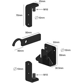 Gatemate Wrought Iron Gate Hinges Fixing Kit Galvanised And Powder Coated Black Fixings