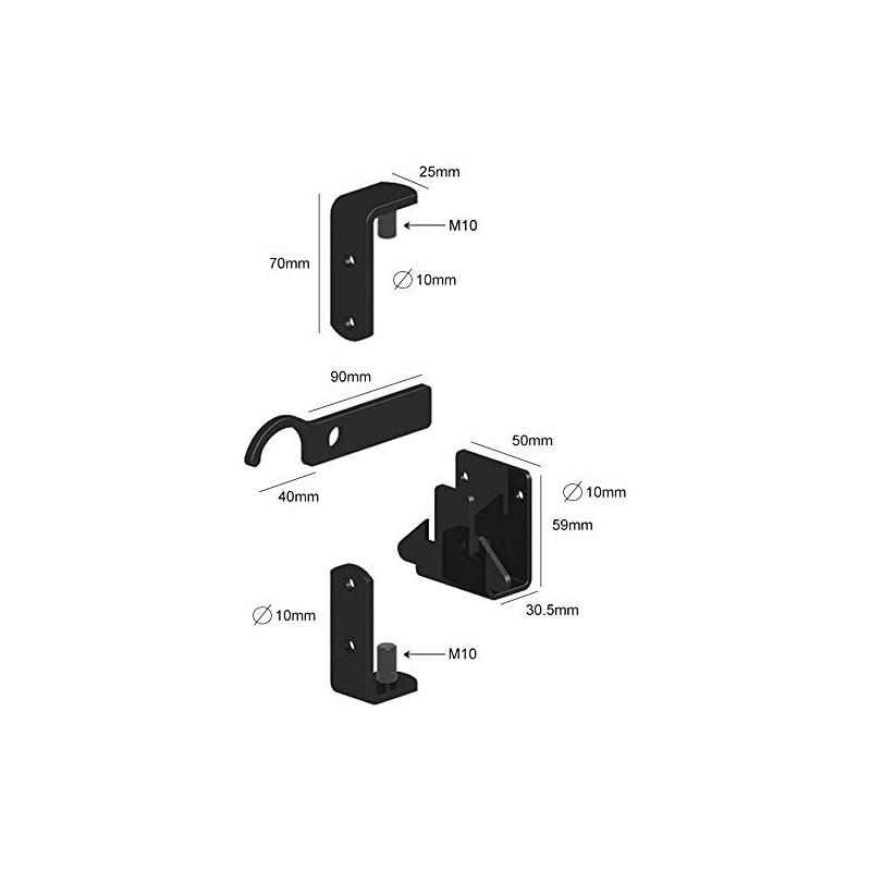 Gatemate Wrought Iron Gate Hinges Fixing Kit Galvanised And Powder