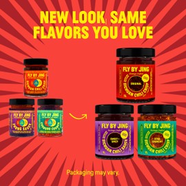 FLYBYJING Sichuan Chili Crisp Bundle: Three Premium Chili Sauces Good on Noodles, Proteins, Veggies & Everything - Spicy, Savory, Crunchy Vegan Hot Sauces, Great Gift for Foodies 6oz (Pack of 3)