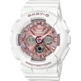 CASIO Women's Analogue Digital Quartz Watch with Resin Strap, White-rose gold, Sports