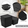 Morcte 6-Pack Black Stackable Plastic Storage Baskets with Lids