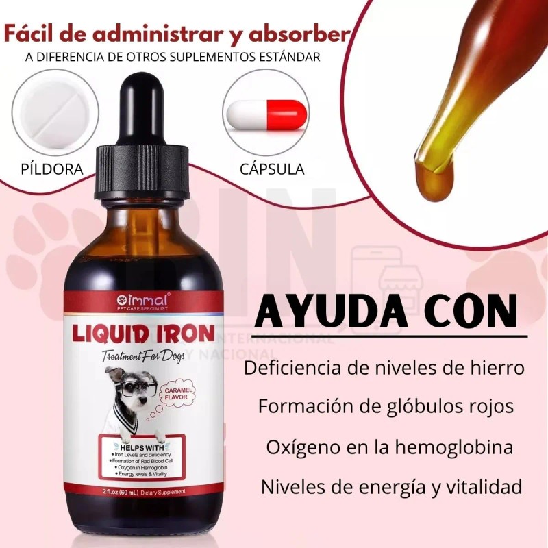 Hierro Líquido Perros, Energía, Salud Sanguínea Y Vitalidad
