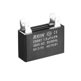 uxcell Ceiling Fan Capacitor CBB61 1.5uF 450V AC Double Insert Metalized Polypropylene Film Capacitors 36.5x11x24.5mm for Water Pump Motor Generator