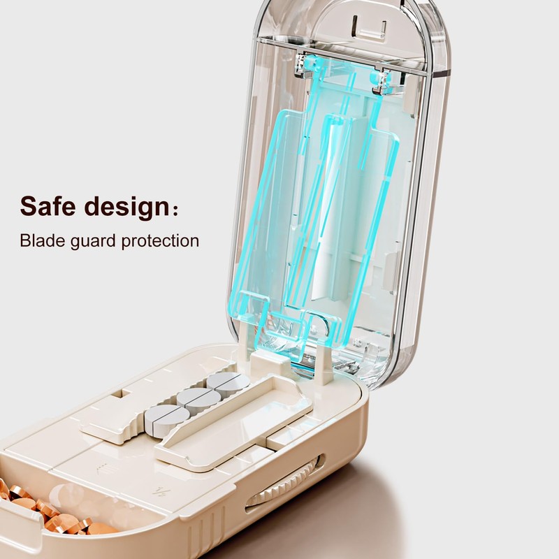 Multi-Pill Cutter with Replaceable Blades & Safety Guard – Precision