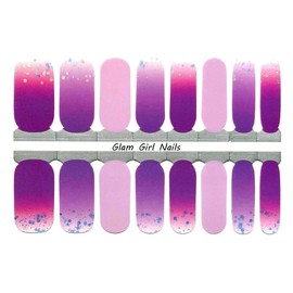 Glam Girl Nails Purple Chunky Glitter Ombre Nail Polish Strips / Nail Wraps / Nail Stickers