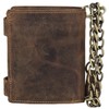 Greenburry BV-1796AC-RFID-25/Chain Vintage RFID Leather Biker Wallet with Chain, brown,