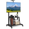 Mobile TV Stand with Wheels, Heavy Duty Rolling TV Cart
