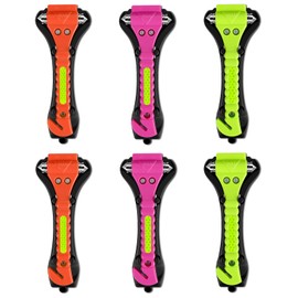 ZHSX Car Safety Hammer,6 Pack Car Window Breaker Tool 2 in 1 Seat Belt Cutter and Glass Breaker with Light Reflective Tape for Car Accessories and Emergency Escape Tools