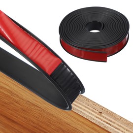 MECCANIXITY TPE U-Shape Edge Banding Self Adhesive Flexible Veneer Edging Trim 1-1/4 Inch x 20ft Furniture Edge Protector for Shelf Cabinet Table Repair Restoration (Black)