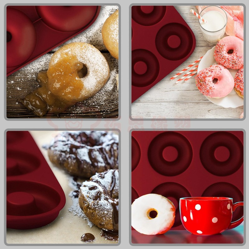 Large Silicone Donut Pan for Baking, 9 Cavity Non-Stick Food
