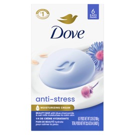 Dove Beauty Bar Gentle Cleanser Anti-Stress Cream Bar Moisturizes To Calm Skin Gentle Bar Soap Cleanser Made With 1/4 Moisturizing Cream 6 pack