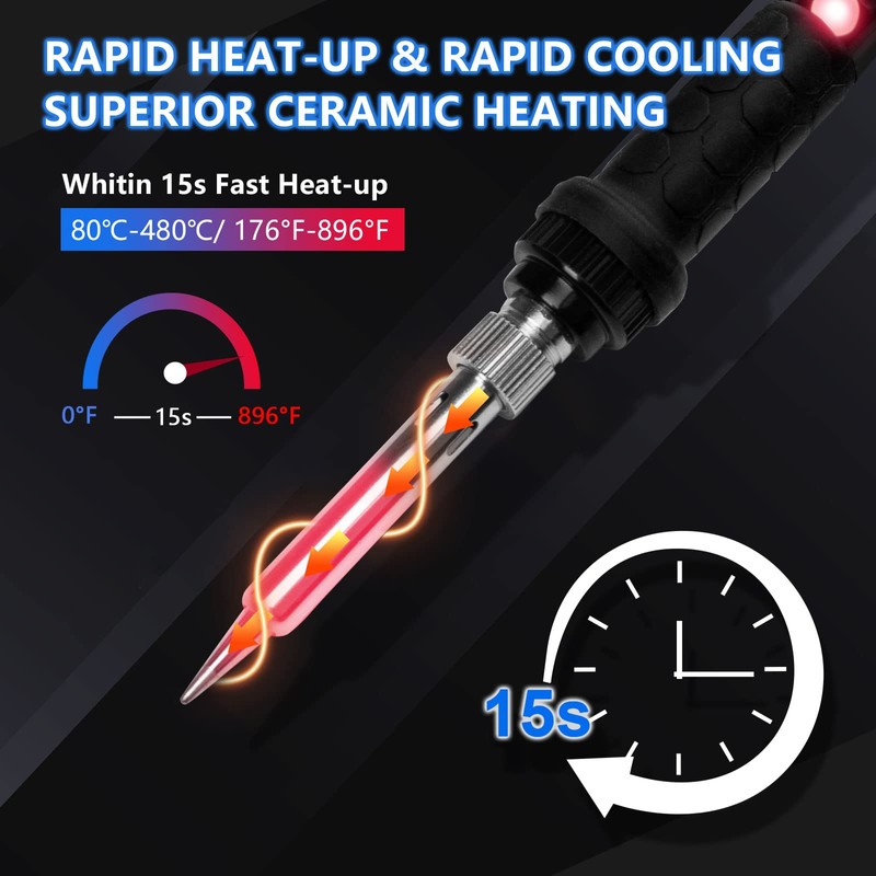 Soldering Iron Kit, 60W 110V Soldering Irons, Adjustable Temperature Soldering