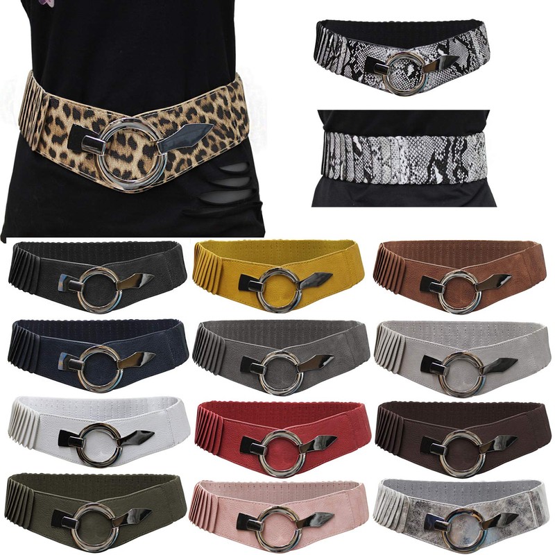 Glamexx24 Women's Elastic Waist Belt 6 cm Wide Waist Belt
