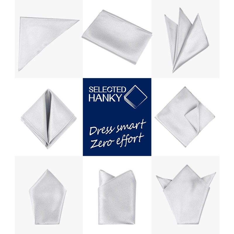 Selected Hanky Satin Pocket Square for Men Solid Color