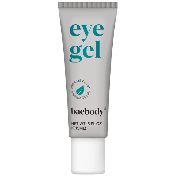 Baebody Travel Size Eye Gel Treatment Products, Under Eye Cream for Dark Circles and Puffiness, Eye Bags Treatment for Women & Men with Peptide Complex & Soothing Aloe, 0.5 Fl Oz