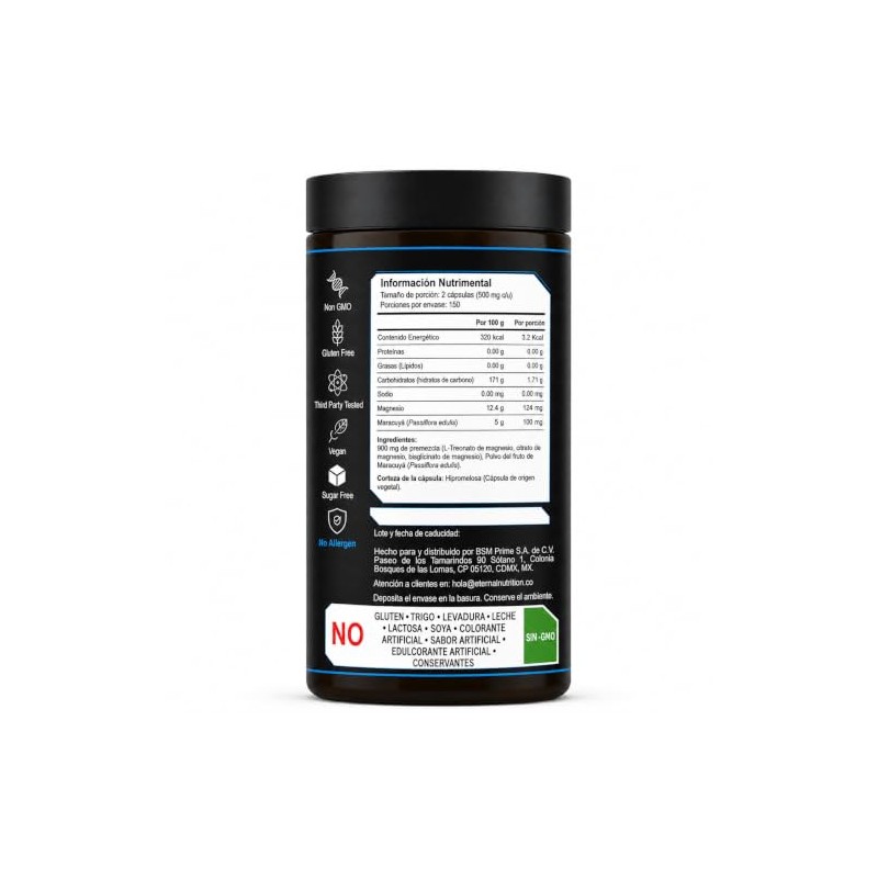 ETERNAL NUTRITION Calming Blend: Magnesio Quelado 3 en 1 (300