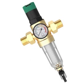 1 Inch Pressure Relief Valve Water Pressure Regulator, DN 32 Brass Thickened Pressure Regulator Water, Water Pressure Regulator with Filter and Pressure Gauge, Suitable for Homes, Buildings, Factories