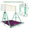Peakpath Foldable Gymnastics Kip Bar with Mat and Ring Set,3'