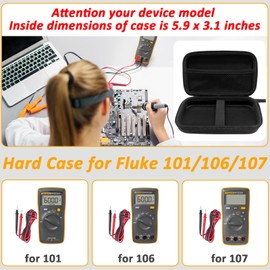ICIMBI Case for Fluke 101/106/107 Handheld Digital Multimeter, EVA Drop-Resistant Meter Case(Case Only), Black