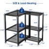 3-Tier Short L Shaped Metal Storage Rack with Height Adjustable