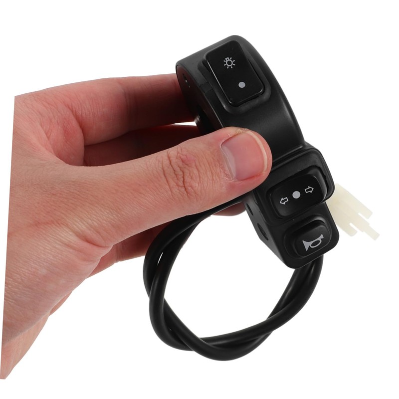 MAGICLULU Ebike Horn Button 22mm Motorcycle Handlebar Switch 3-Function Turn