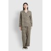 JAJU [JAJU/자주] 여 플란넬 파자마 세트_다크 그린 [JAJU] Women's Flannel