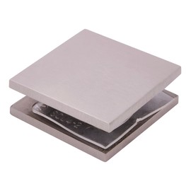 C.R. LAURENCE SCU4BN CRL Brushed Nickel Square Style Hole-in-Glass Fixed Panel U-Clamp