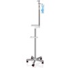 Ozzptuu Medical IV Pole with Wheels - Stainless Steel Adjustable