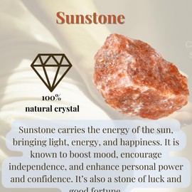 XIANNVXI Sunstone Raw Crystals, 1.8-2.2inch Healing Crystals Natural Rough Stones for Tumbling, Cabbing, Decoration, Polishing, Wire Wrapping & Energy Work