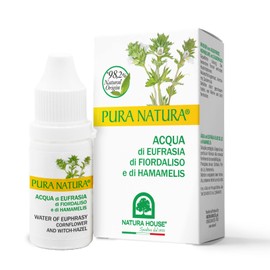 PuraNatura Occhi - Natura House - Wasser von EUFRASIA FIORDALISO und HAMAMELIS - 98,2% natürlicher Herkunft - 10 ml - Made in Italy