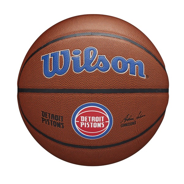 Wilson Basketball, Team Alliance Model, DETROIT PISTONS, Indoor/Outdoor, Mixed Leather, Size: 7